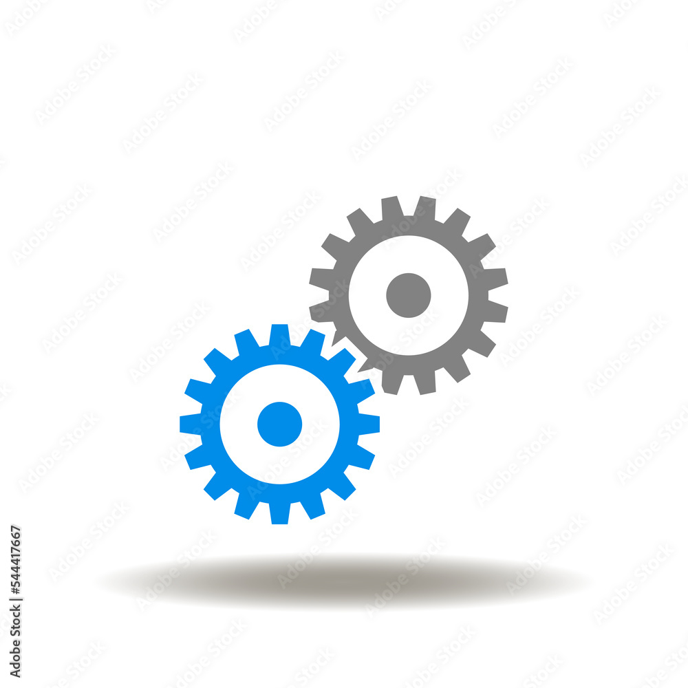 Vector illustration of gear wheels mechanism. Icon of cog wheel process and progress. Symbol of cooperation. Vector illustration of gear wheels mechanism. Icon of cog wheel process and progress. Symbol of cooperation.