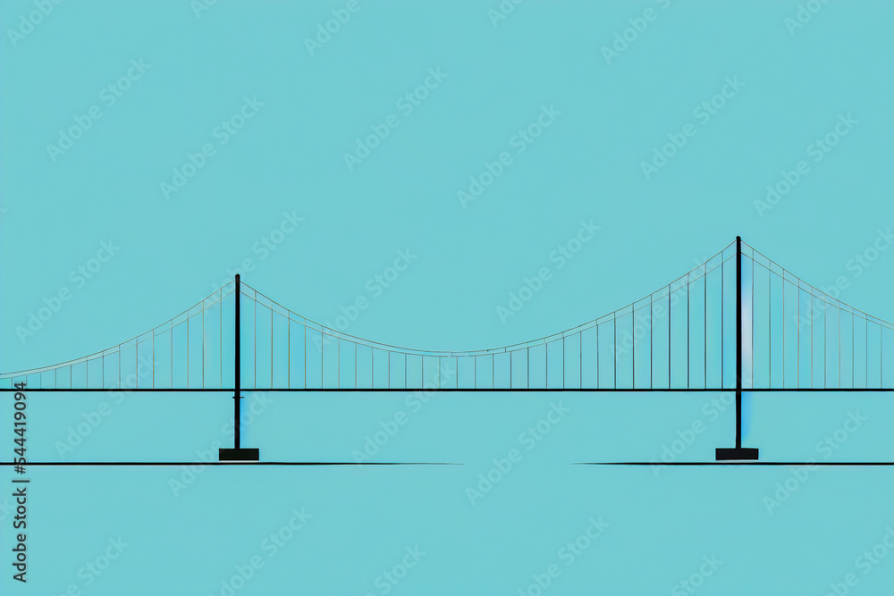 This minimalist black and white poster of the skyline of San Francisco includes the iconic Golden Gate Bridge.
