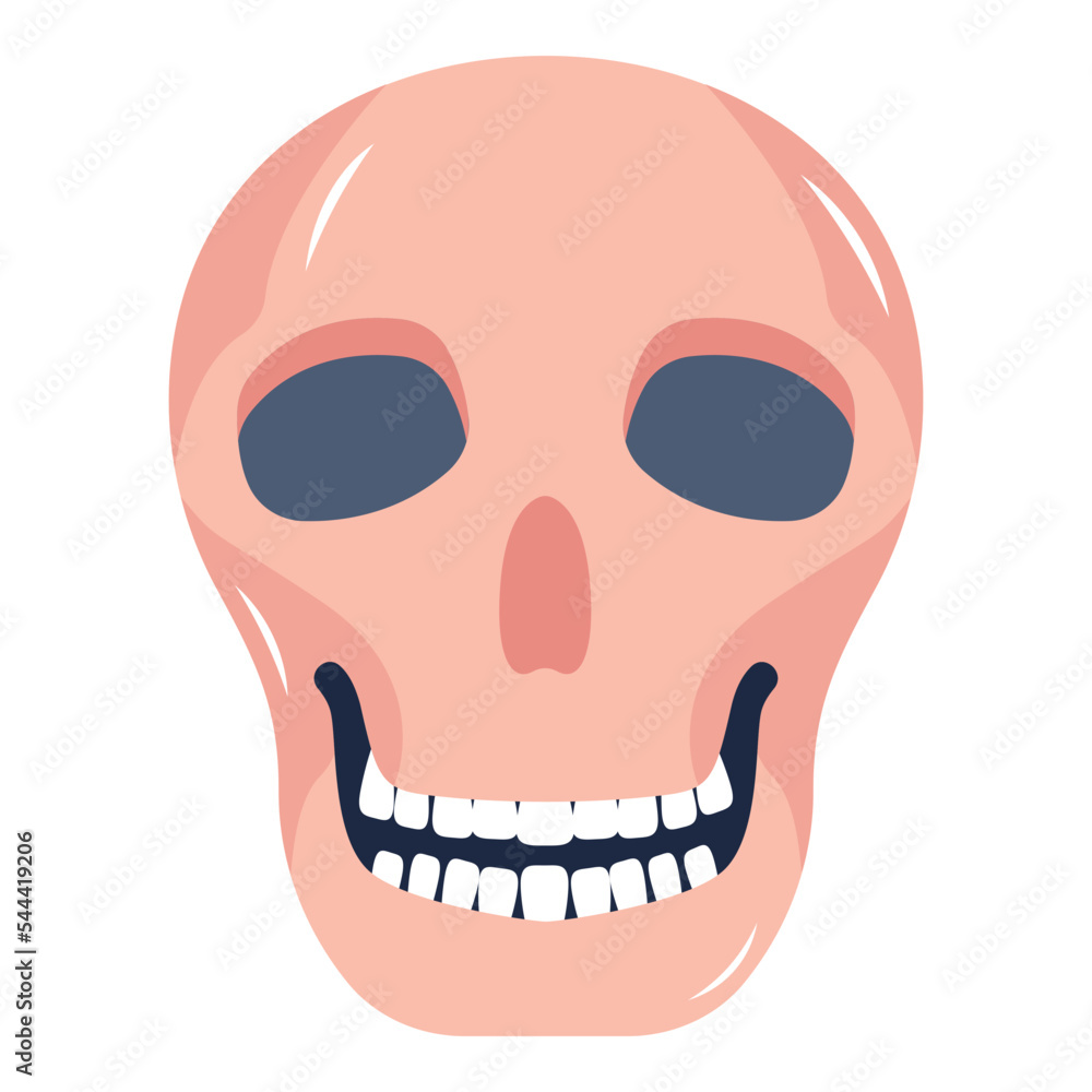 A skull icon in flat vector download