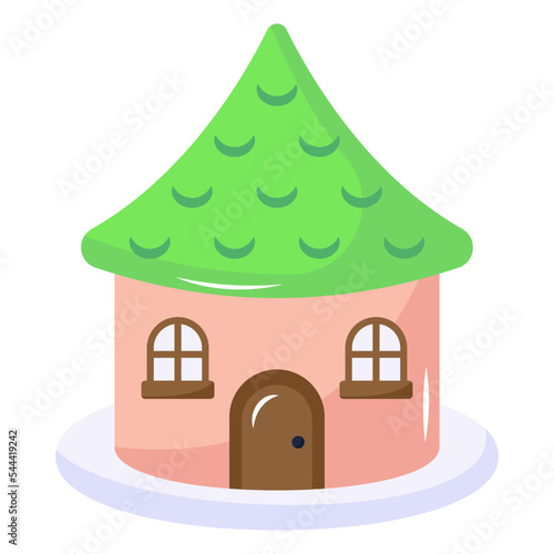 Icon of hut flat design