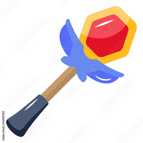 Modern flat icon of magic wand