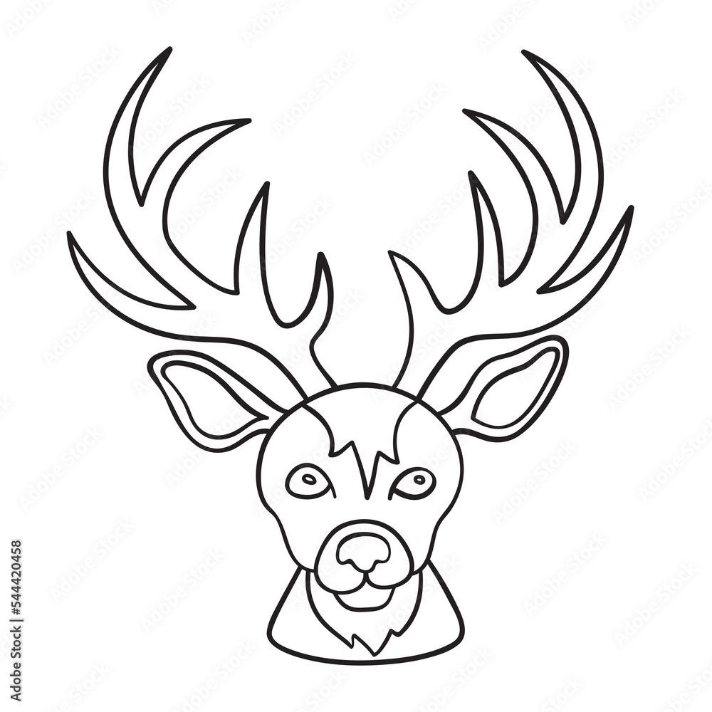 Isolated vector illustration of deer. Cute thin line icon for design, cover etc. Isolated vector illustration of deer. Cute thin line icon for design, cover etc.