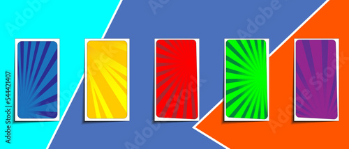 Modern background design. Comic book background. Vector illustration with halftone effects and funny radial backgrounds. Modern design backgrounds for flyers, cards, posters. 