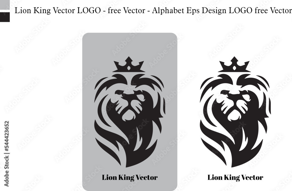 Lion King Vector LOGO - free Vector - Alphabet Eps Design LOGO free