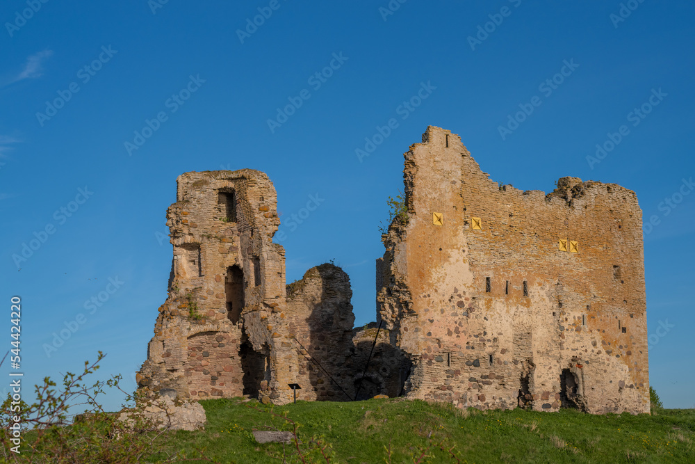 Ruins of Toolse Order Castle on a sunny summer evening. One of the more recent medieval castles on the northern coast of Estonia. 
