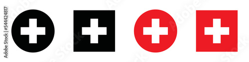 Medical cross icon. Hospital icon, vector illustration