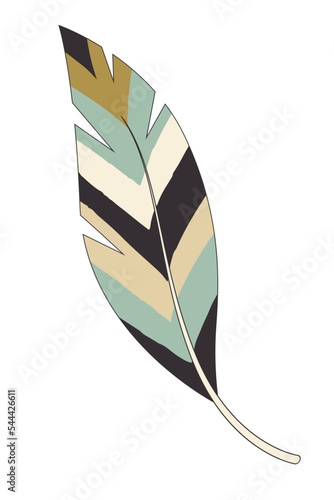 Feather in Scandinavian style. Tribes vector illustration