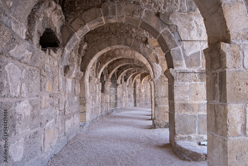 Various areas from the ancient theater of Aspendos, ancient cities in Turkey, Antalya