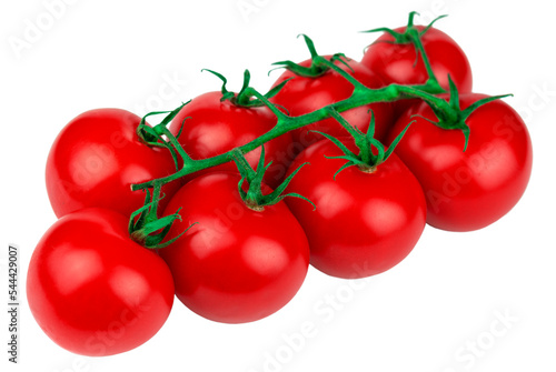 branch with ripe tomatoes, isolate , cocktail tomatoes