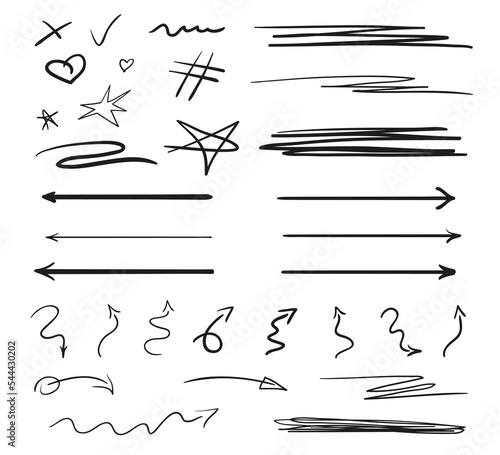 Infographic elements on isolation background. Backgrounds with array of lines on white. Intricate chaotic textures. Hand drawn tangled patterns. Black and white illustration