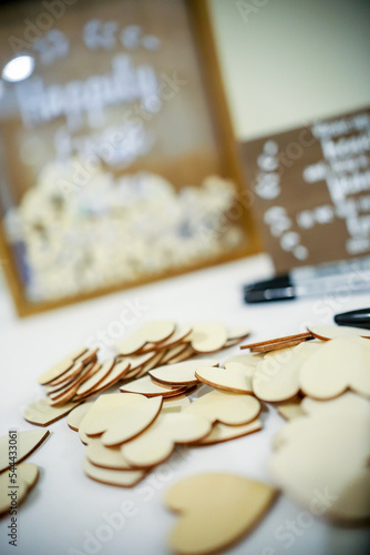 wedding decor wooden hearts