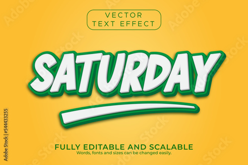 Saturday text effect, fully editable text effect
