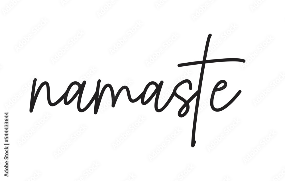 Namaste handwritten lettering calligraphy meditation yoga concept. Namaste handwritten lettering calligraphy meditation yoga concept.
