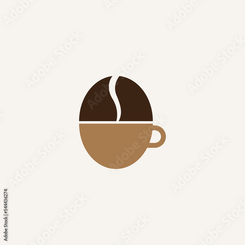 vector illustration of a glass cup and coffee bean for an icon, symbol or logo. suitable for coffee shop or cafe logo. coffee cup icon