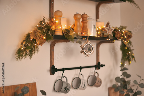 New Year's decoration of the kitchen decor