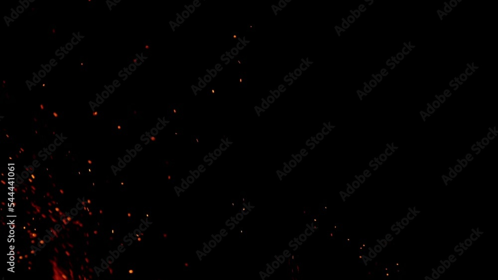 Super Slow Motion Shot of Fire Sparks Isolated on Black Background at 1000fps. Super Slow Motion Shot of Fire Sparks Isolated on Black Background at 1000fps.