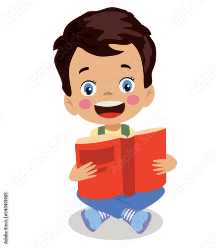cute little kid reading books