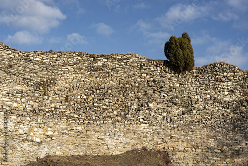 Stone wall at the ruins of Lanšperk Castle, Czech Republic