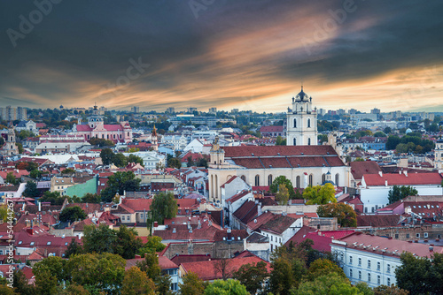 Panorama old town of Vilnius photo