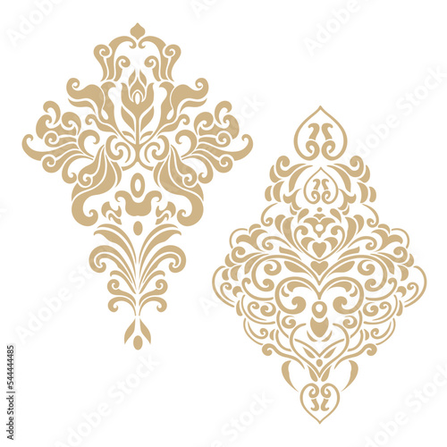 Oriental vector damask patterns for greeting cards and wedding invitations