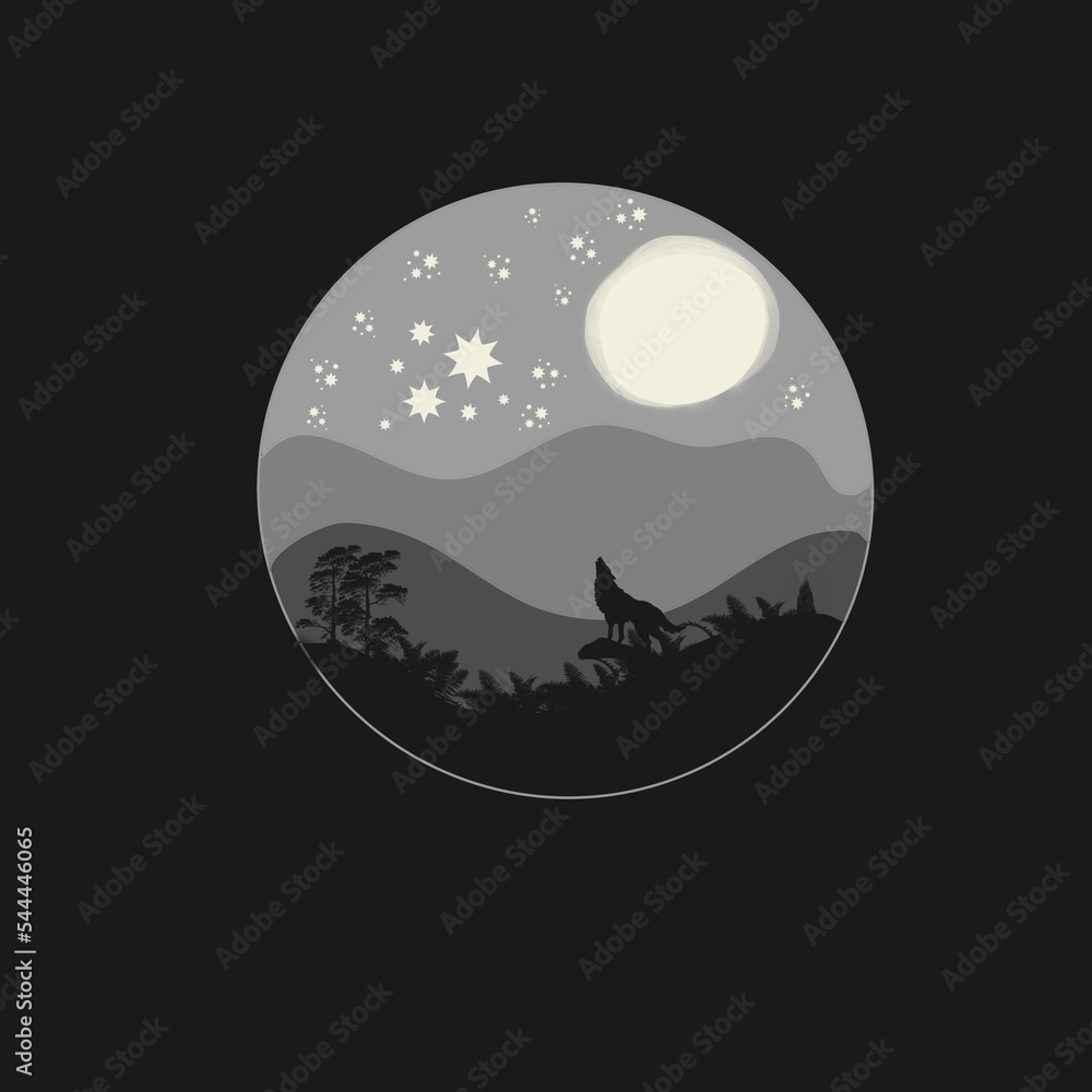 halloween background with moon and bats
