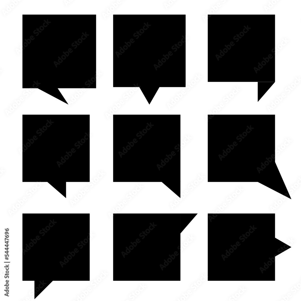 Group of speech bubbles with black color Group of speech bubbles with black color