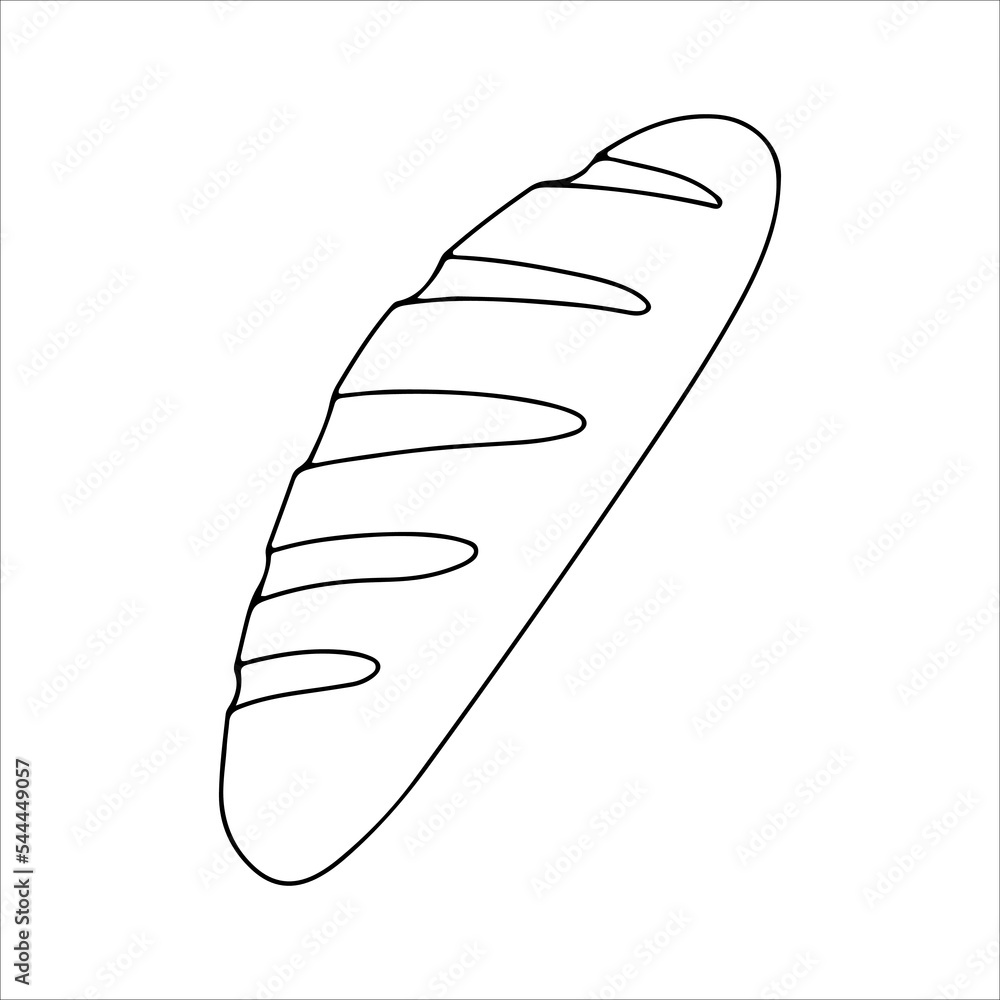 A loaf of bread. Butter pastry. Confectionery. Bun for breakfast. Bakery. Vector illustration on a white background. A loaf of bread. Butter pastry. Confectionery. Bun for breakfast. Bakery. Vector illustration on a white background.