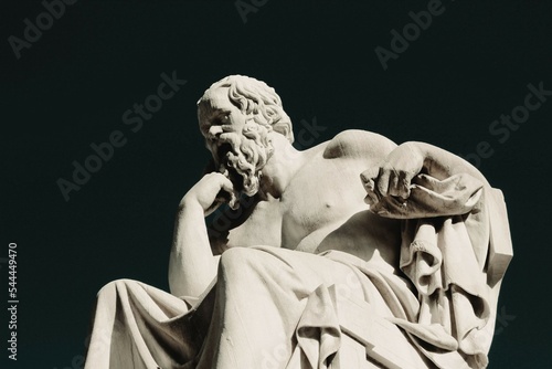 Statue of the ancient Greek philosopher Socrates in Athens, Greece. photo