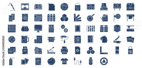 
Collection of icons related to Printing and binding, including icons like Art board, 3d Printer, Badges, Banner and more. vector illustrations, Pixel Perfect set
