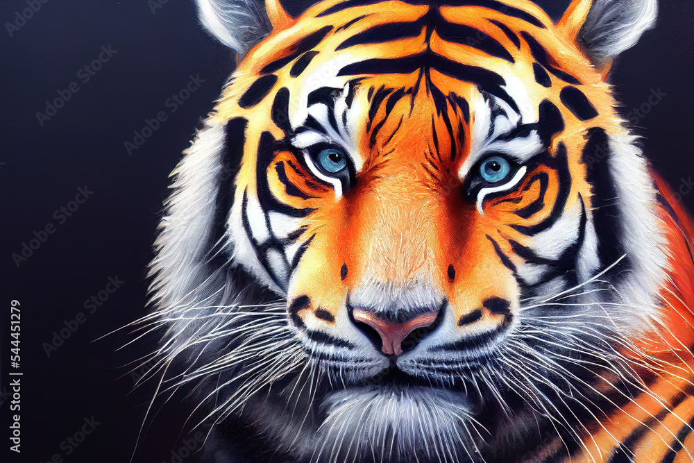 Tiger close-up portrait.