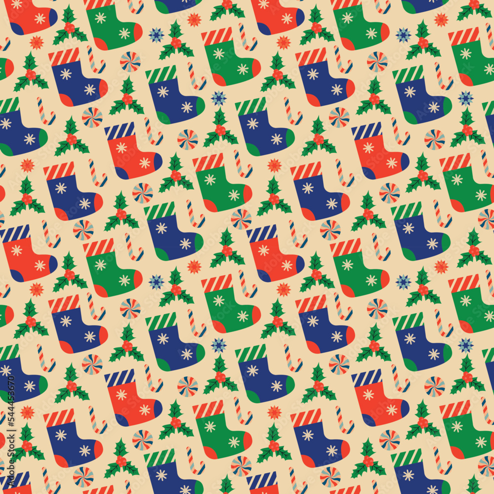 Christmas seamless pattern with Santa Claus Hats. Vector illustration Christmas seamless pattern with Santa Claus Hats. Vector illustration