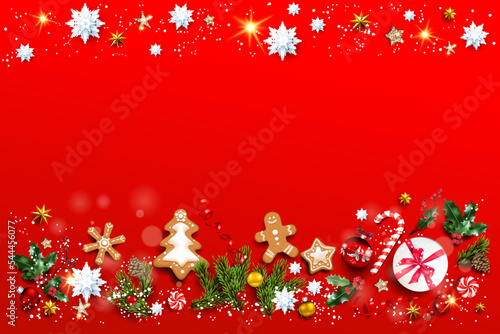 Red banner with place for text