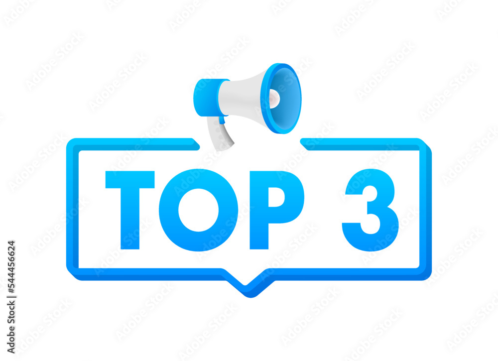 Top3 - Top Three colorful label on white background. Vector illustration. Top3 - Top Three colorful label on white background. Vector illustration.
