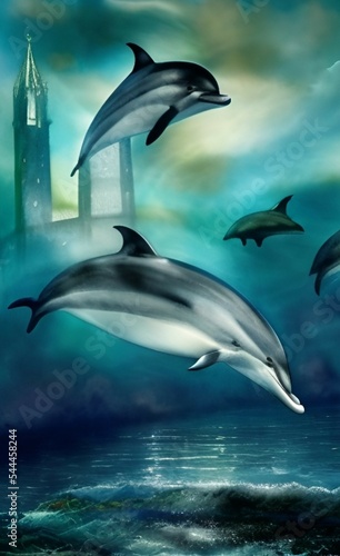 Dolphin and water © ArtyArt