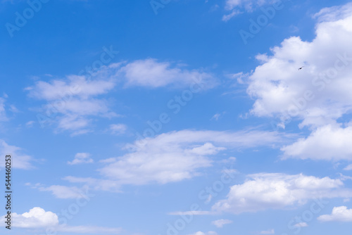 Fototapeta Naklejka Na Ścianę i Meble -  Beautiful clear blue sky with small clouds in good weather.