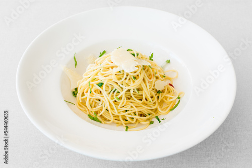 Traditional italian spaghetti with cheese