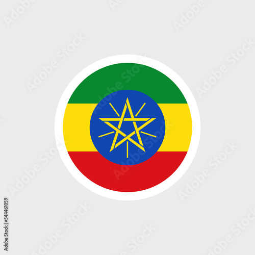 Flag of Ethiopia. Ethiopian tricolor flag with abstract star. State symbol of the Federal Democratic Republic of Ethiopia.