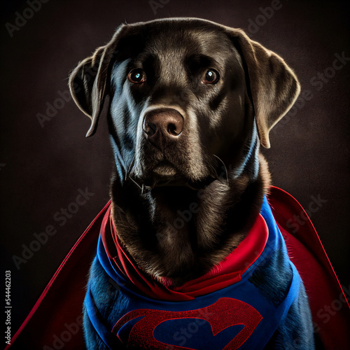 black labrador retriever super man look