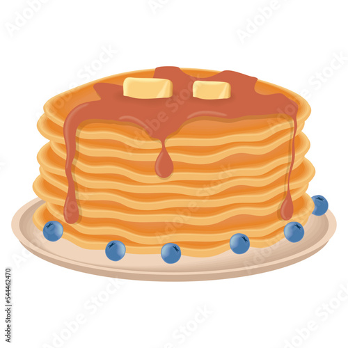 pancakes with honey and blueberries