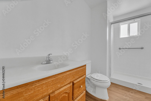 Bathroom with shower and sink