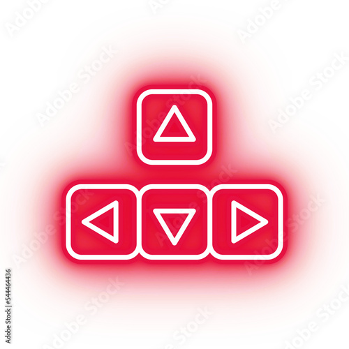 Free Download Neon red arrow keys icon, keyboard buttons on transparent background - GFXLoad