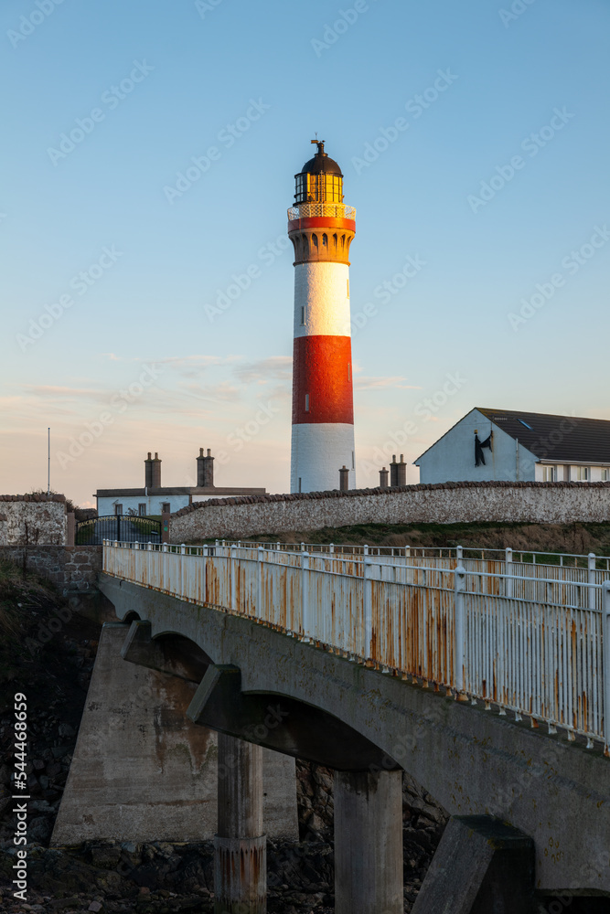 3 November 2022. Boddam, Aberdeenshire, Scotland. This is the Buchan Ness Lighhouse in Boddam as the sun was setting for the day.