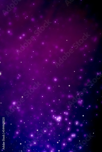 Purple glowing particles background cinematic atmosphere. Glittering sparkling bokeh party overlay with copy space for text.