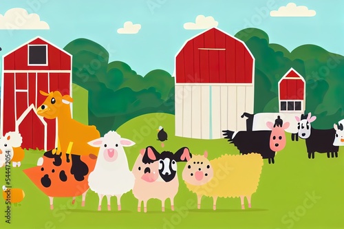 Cute Farm Clipart  Farm Animals Cartoon Digital Clipart  Farm Animals