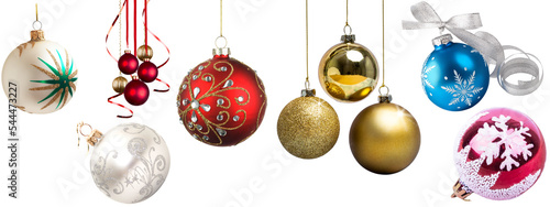 Christmas balls collection. for christmas decoration.transparent background.