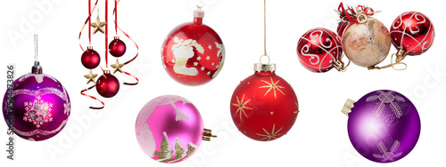 Christmas balls collection. for christmas decoration.transparent background.