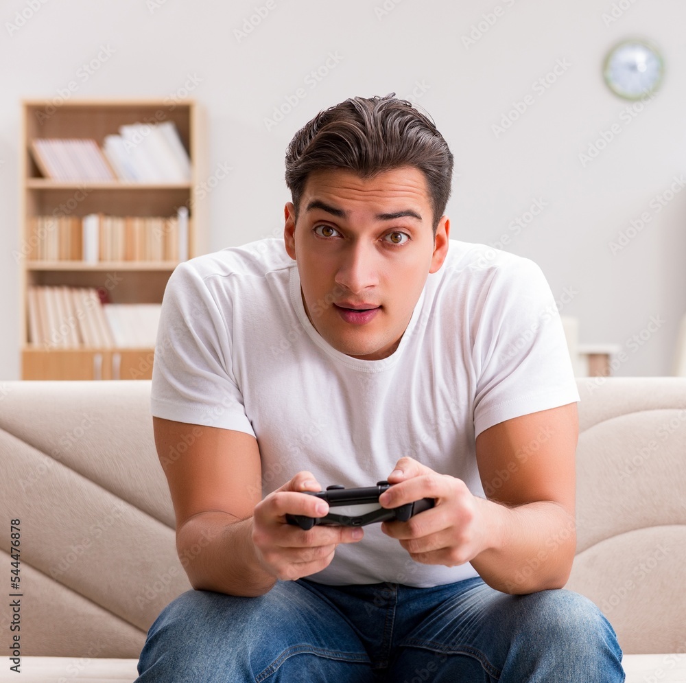 Man addicted to computer games Man addicted to computer games