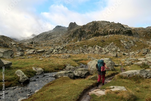 Pyrenees, Carros de Foc hiking tour. A week long hike from hut to hut on a natural scenery with lakes, mountains and amazing flora and fauna.  © Marti