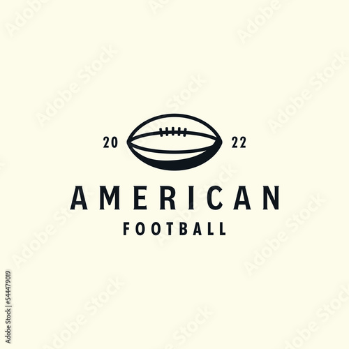 american football line vintage style logo vector template illustration design