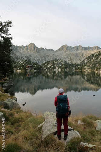 Pyrenees, Carros de Foc hiking tour. A week long hike from hut to hut on a natural scenery with lakes, mountains and amazing flora and fauna. © Marti